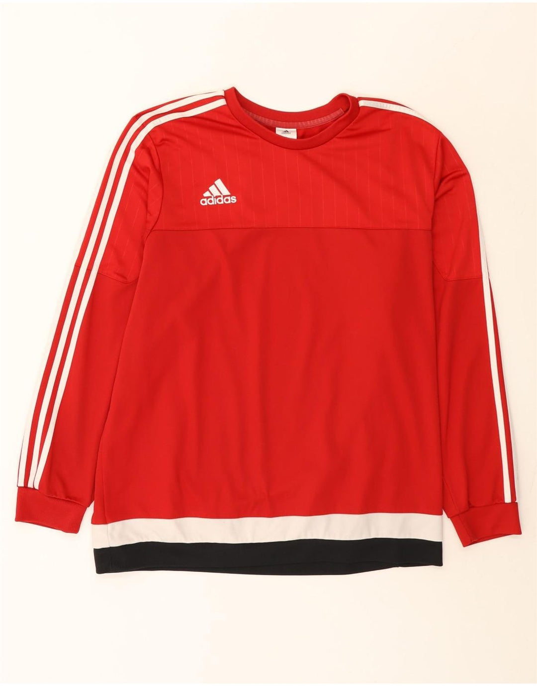 Adidas Herren Top Langarm 2XL Rot Colourblock Polyester