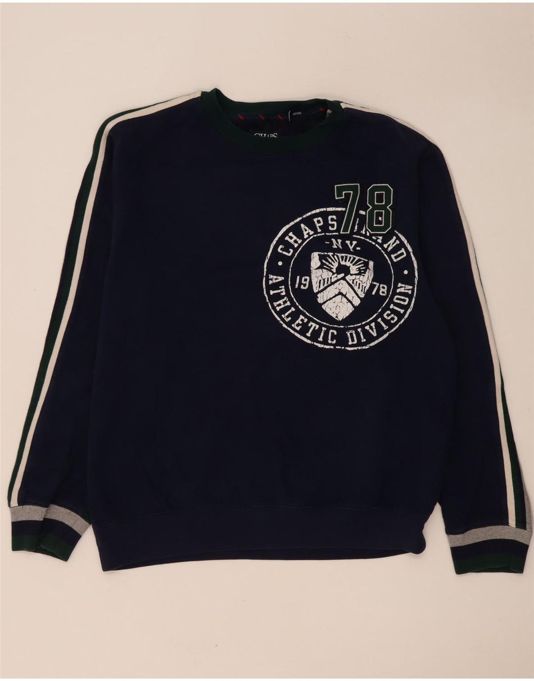 Chaps Herren-Sweatshirt mit Grafik, groß, marineblau, Colourblock-Baumwolle