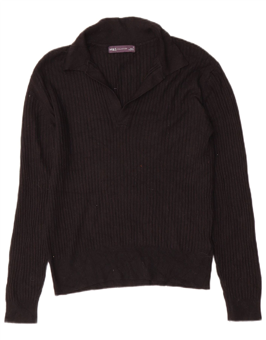 Marks & Spencer Damen-Pullover mit Rollkragen, UK 12, mittlere schwarze Viskose