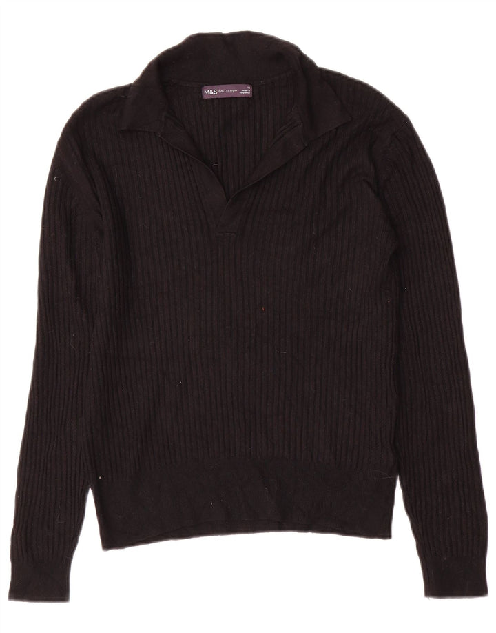 Marks & Spencer Damen-Pullover mit Rollkragen, UK 12, mittlere schwarze Viskose
