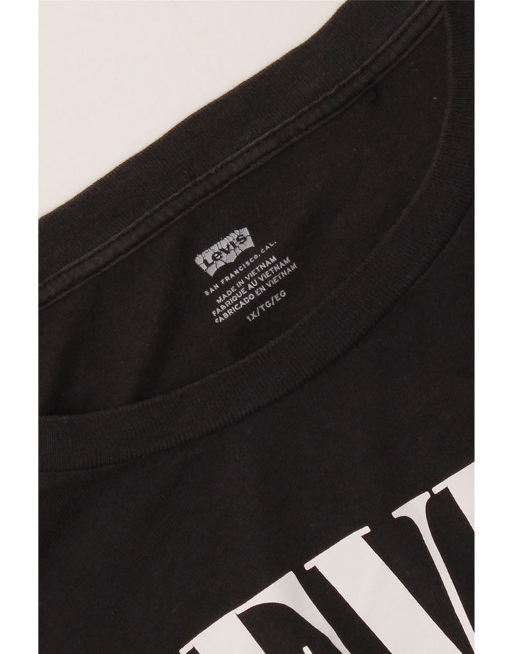 Levi's Damen Graphic T-Shirt Top UK 18 XL Schwarz