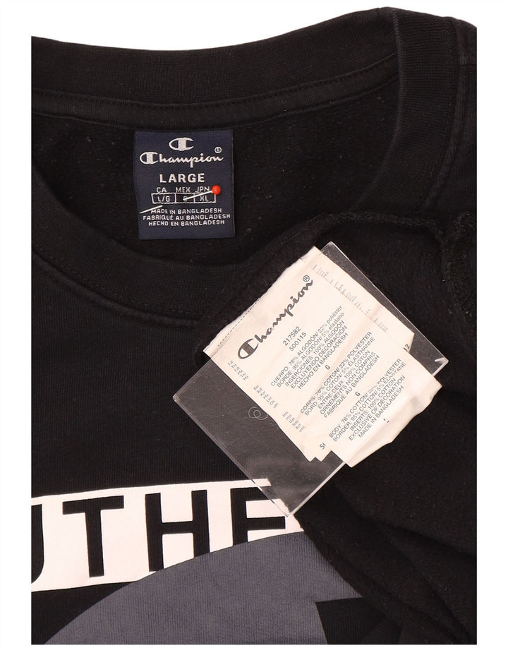 Champion Herren-Sweatshirt mit Grafik, groß, aus schwarzer Baumwolle