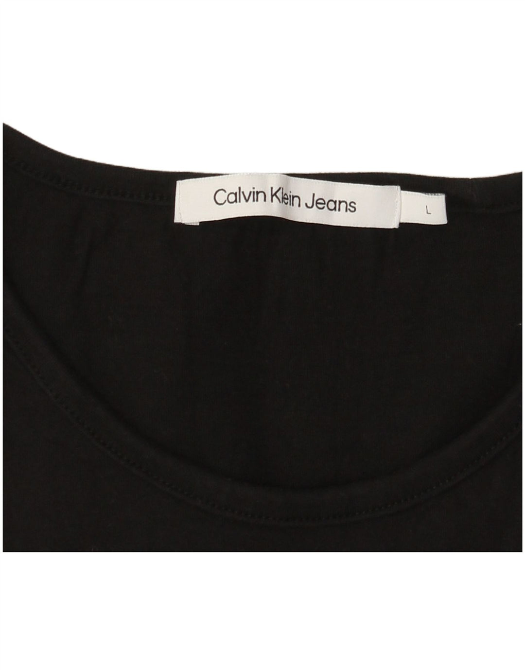 CALVIN KLEIN JEANS Damen Grafik T-Shirt Top UK 14 Large Schwarz