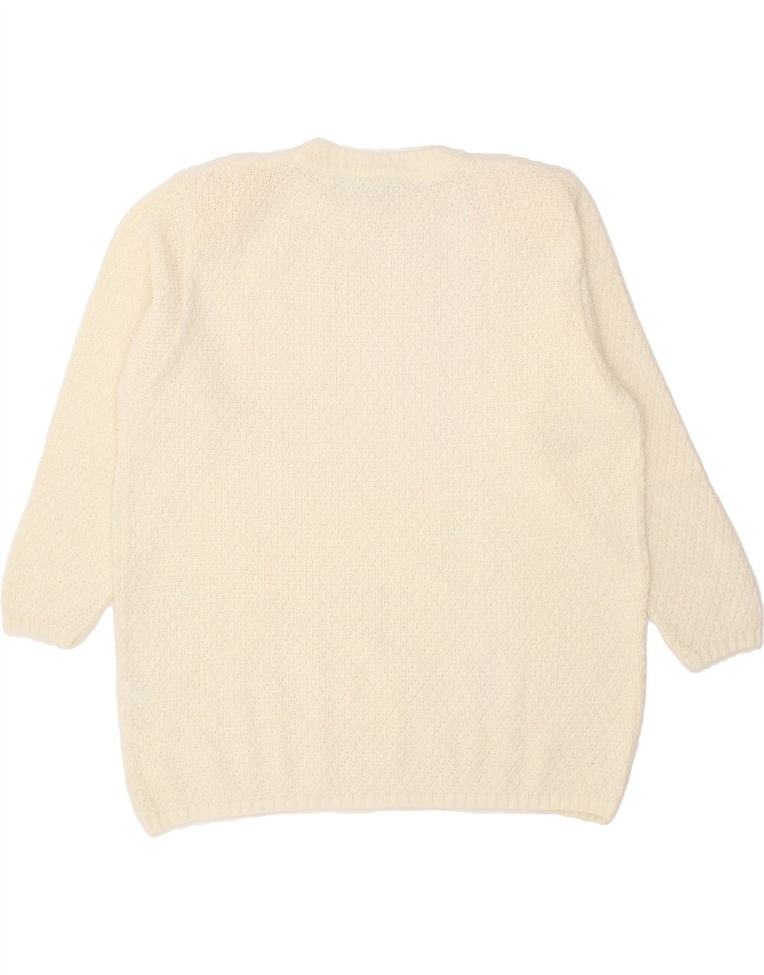 RIGANY Womens Oversized Crew Neck Jumper Sweater UK 16 Large Off White Vintage Rigany and Second-Hand Rigany from Messina Hembry 