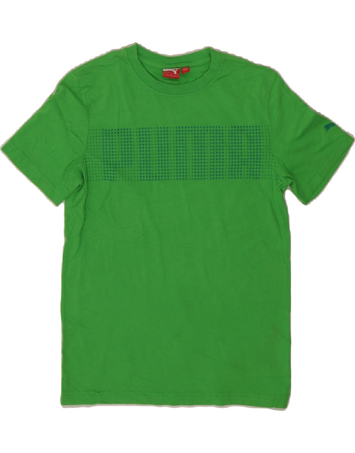 PUMA Mens Graphic T-Shirt Top Small Green Spotted Cotton Vintage Puma and Second-Hand Puma from Messina Hembry 