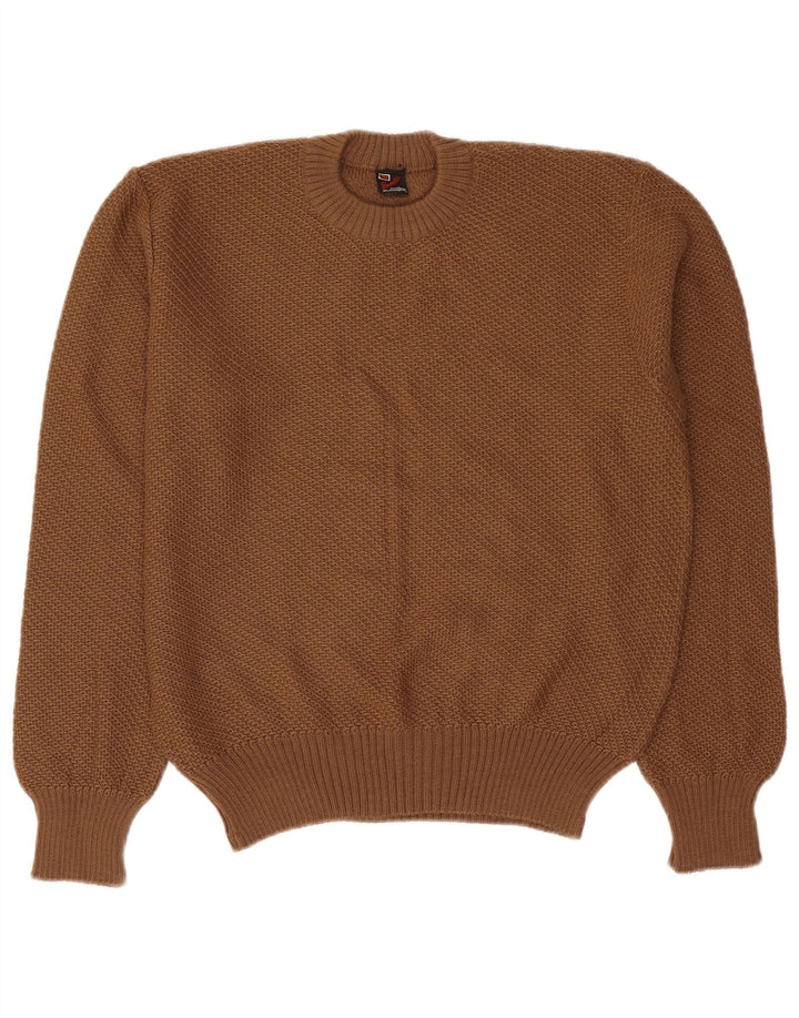 Benelli Damen-Pullover in Übergröße mit Rundhalsausschnitt, UK 12, mittelbraune Wolle