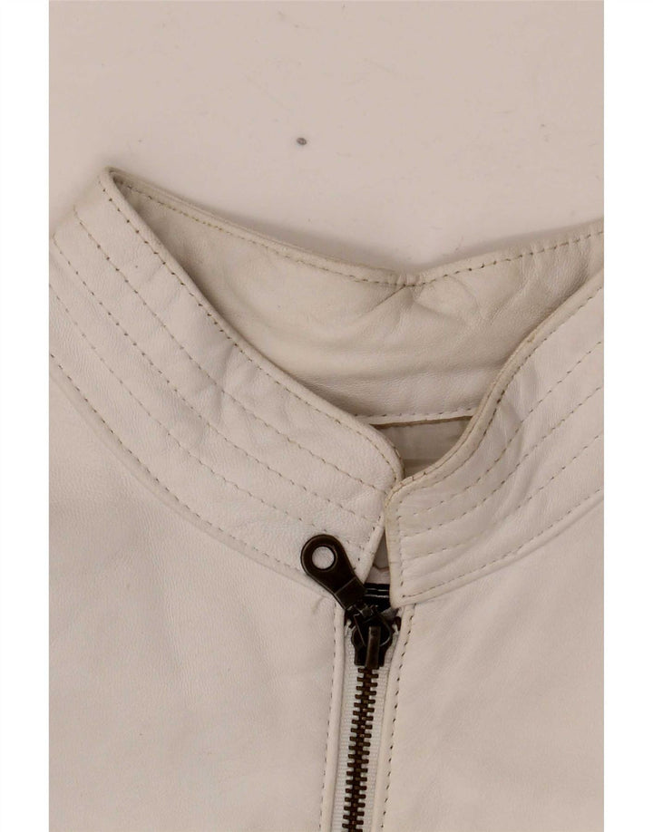 Schegge Damen Leder Racer Jacke IT 52 2XL Weiß