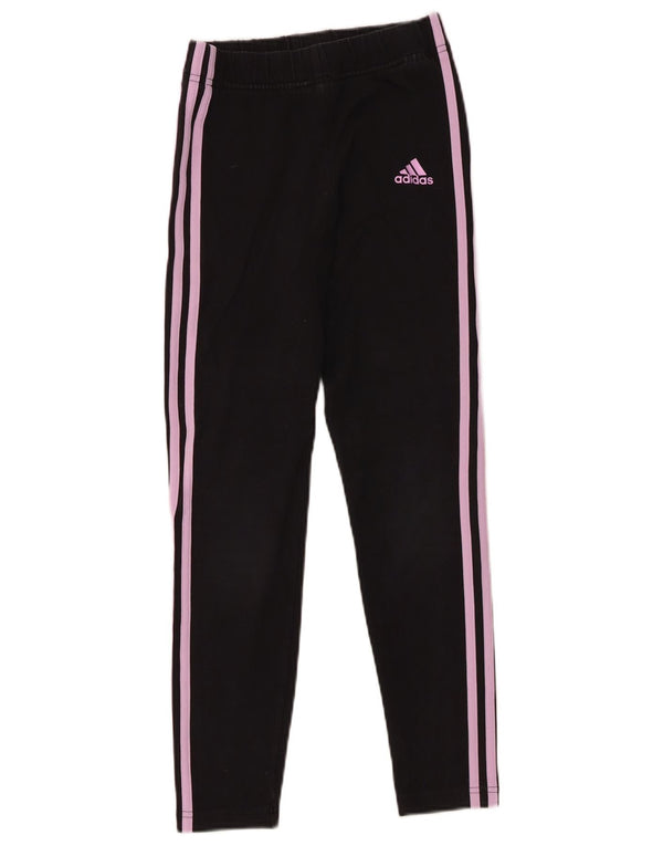Adidas Girls Leggings 12-13 Years Black Cotton