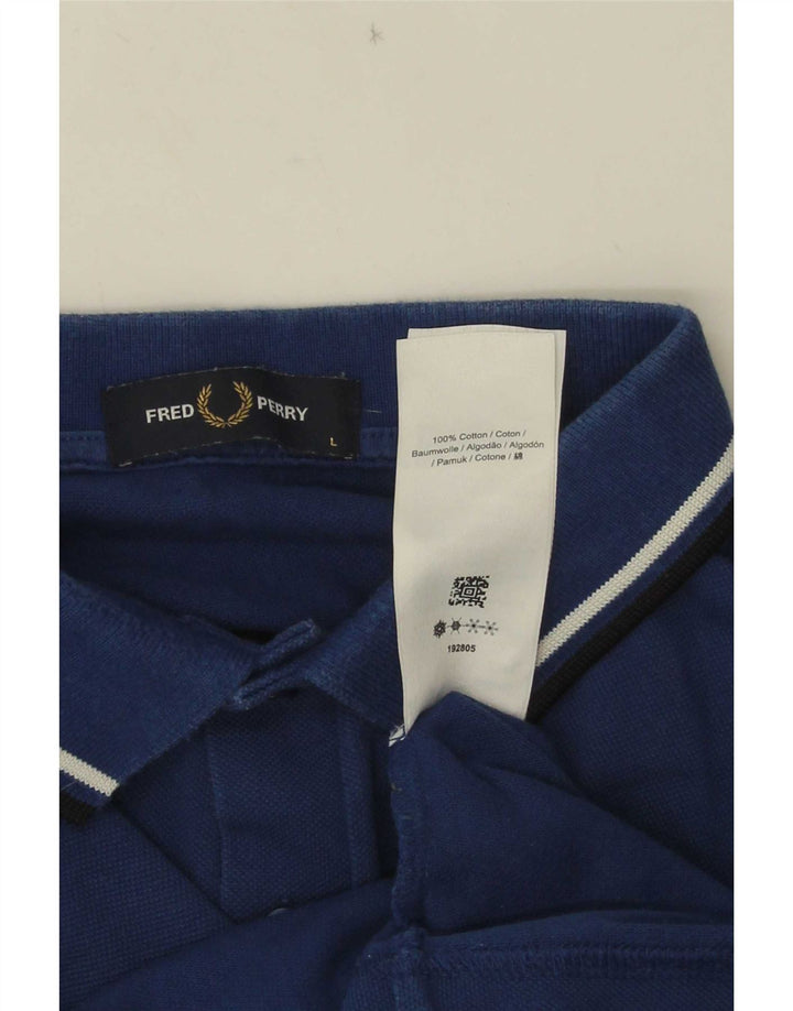 Fred Perry Herren-Poloshirt, große marineblaue Baumwolle