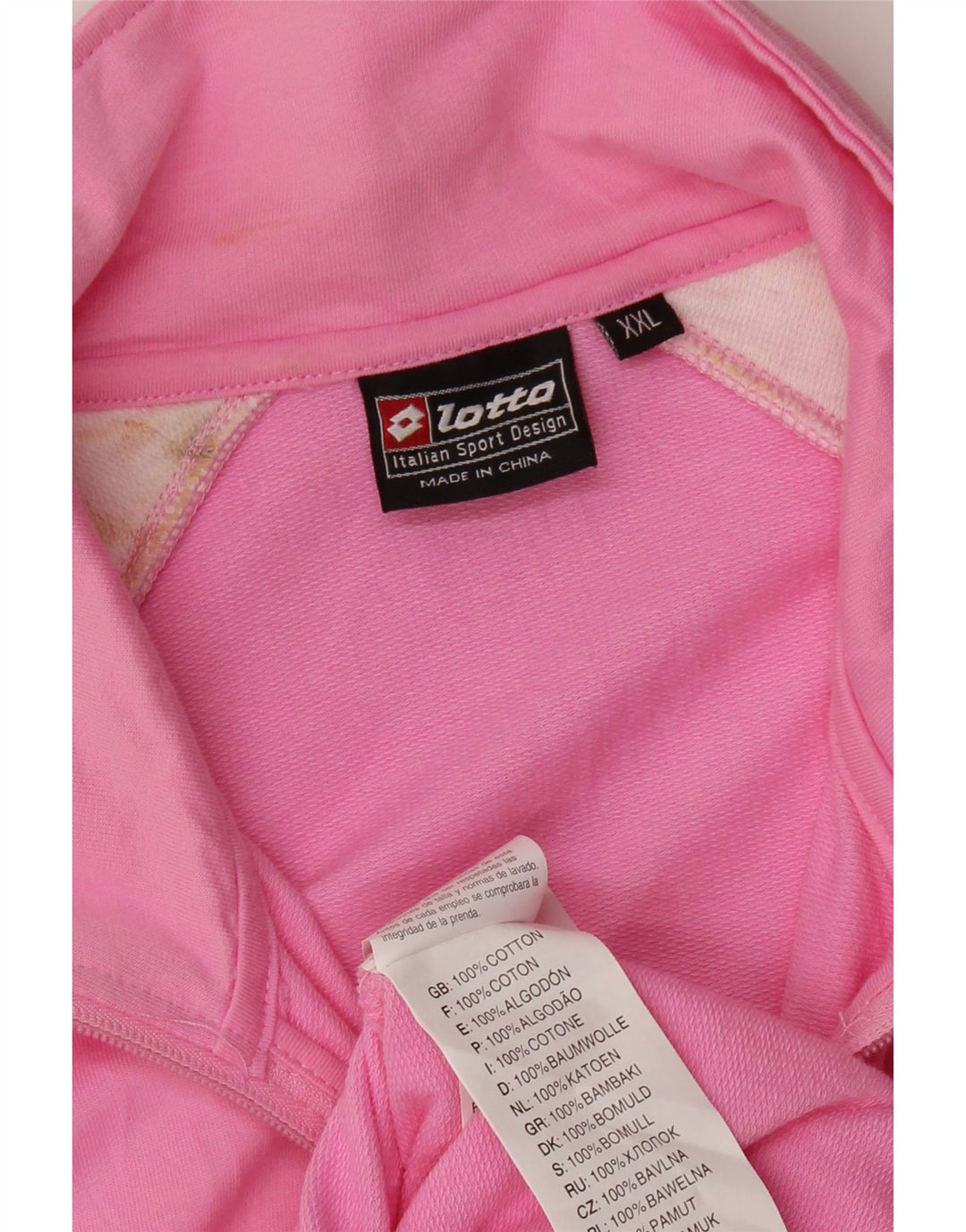 Lotto Damen-Trainingsanzug-Oberteiljacke UK 20 2XL Rosa Colourblock-Baumwolle