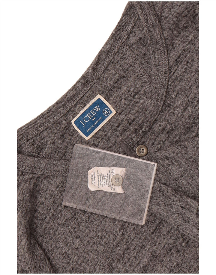 J. Crew Herren-Oberteil, langärmelig, XL, grau meliert, Baumwolle