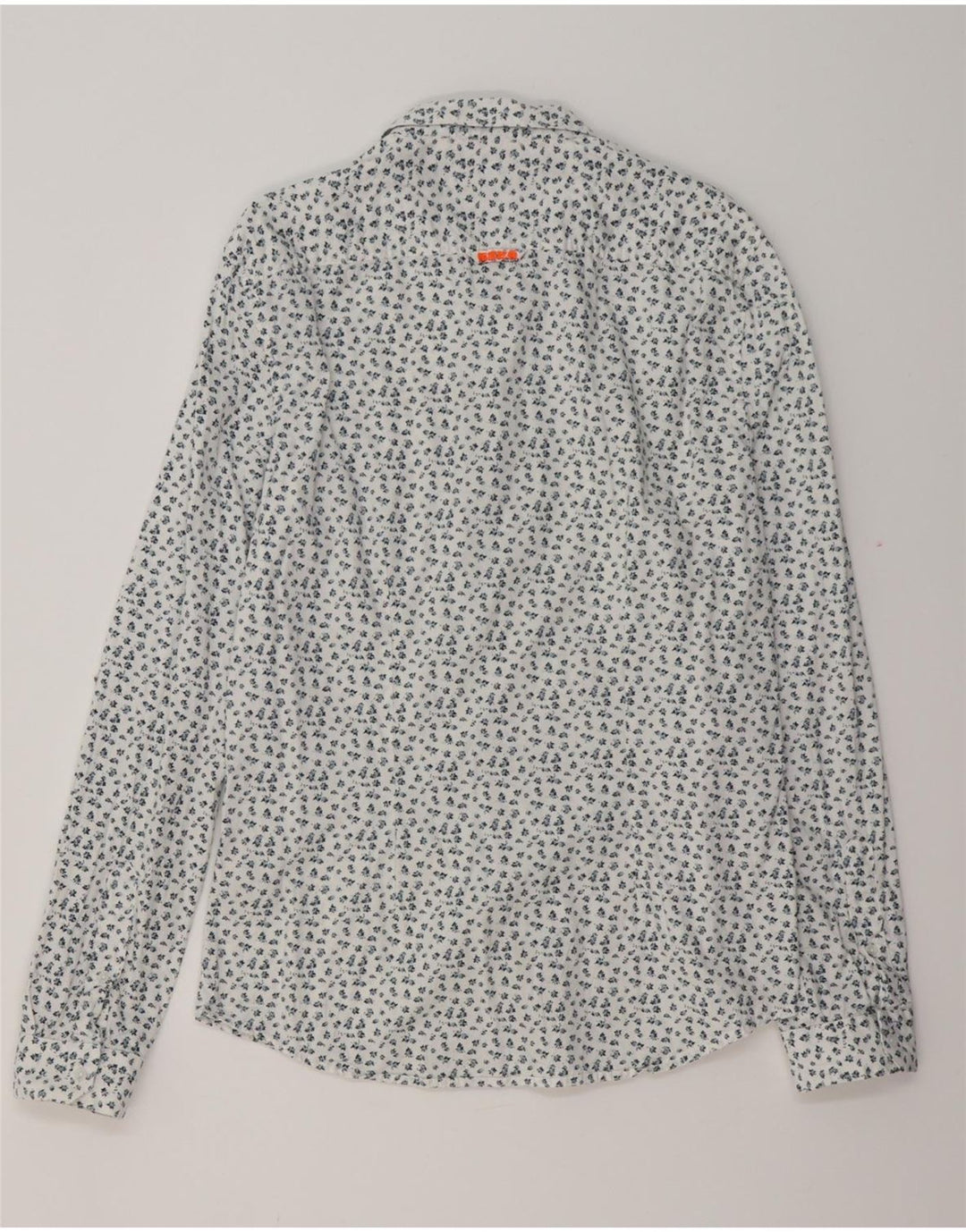 SUPERDRY Slim-Fit-Hemd für Herren, groß, aus Baumwolle mit weißem Blumenmuster