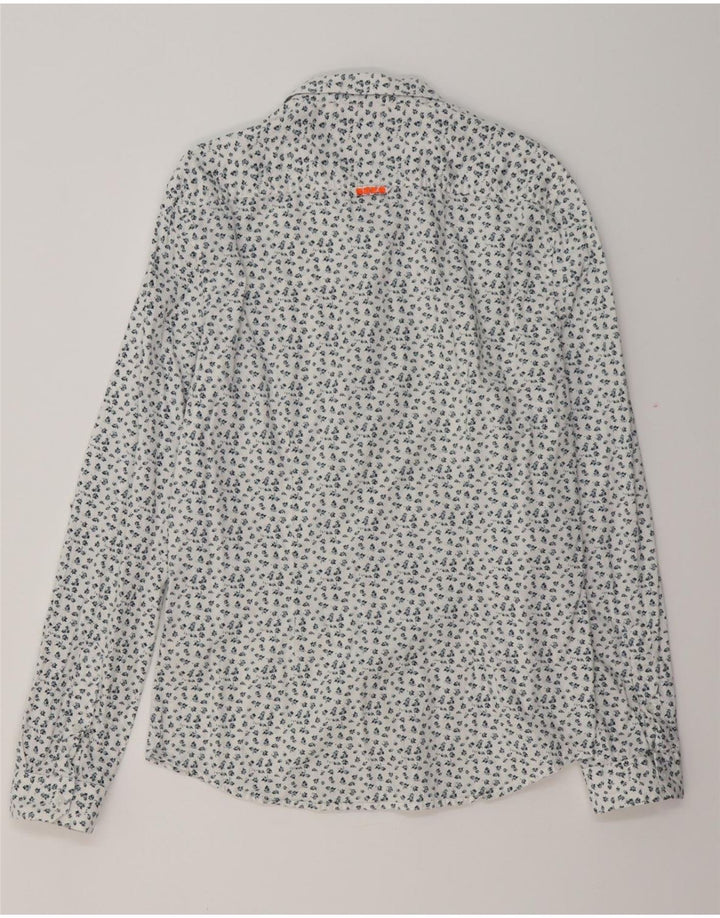 SUPERDRY Slim-Fit-Hemd für Herren, groß, aus Baumwolle mit weißem Blumenmuster