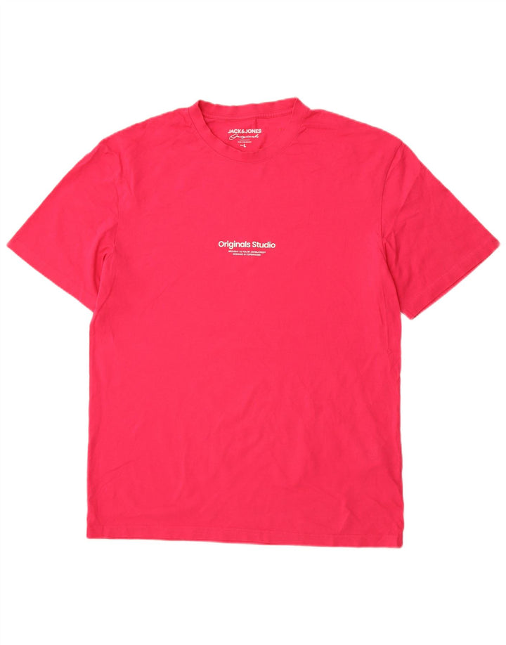 Jack & Jones Herren T-Shirt Top Large Rosa Baumwolle