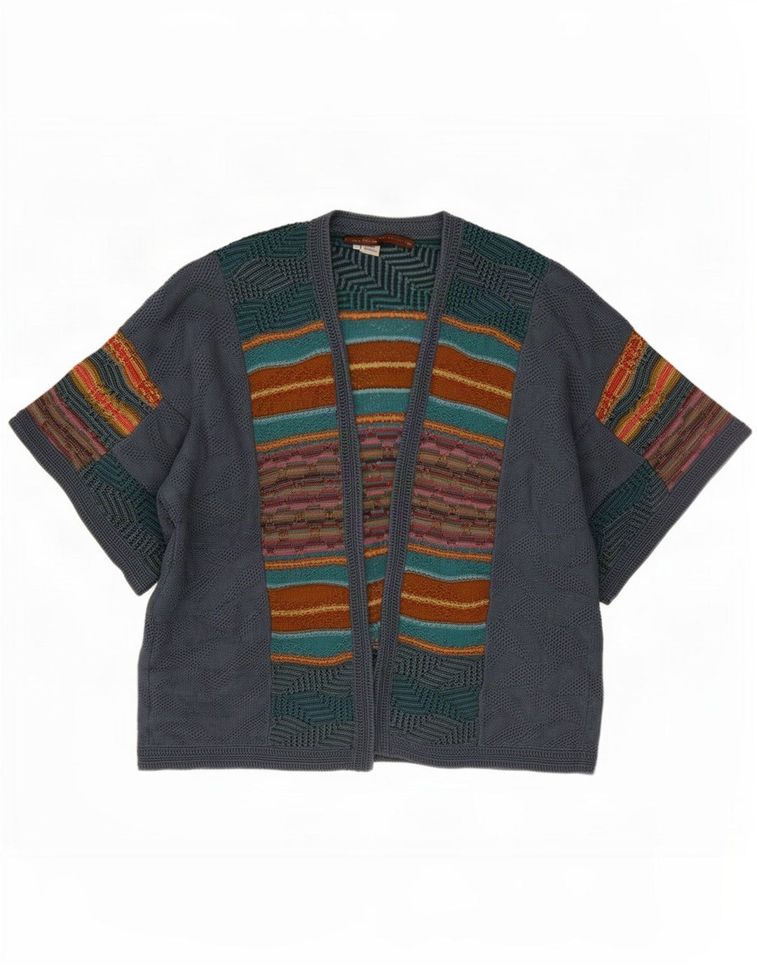 Peruvian Connection Damen-Strickjacke mit kurzen Ärmeln, Gr. 6, XS, Grau