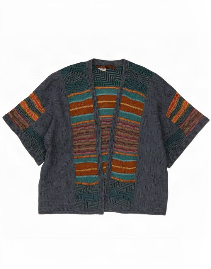 Peruvian Connection Damen-Strickjacke mit kurzen Ärmeln, Gr. 6, XS, Grau