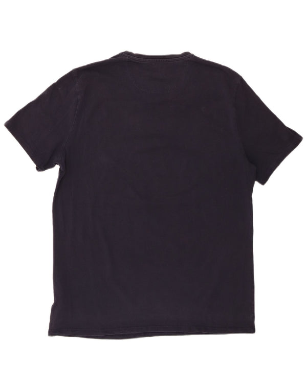 Guess Herren Slim Fit Grafik-T-Shirt-Oberteil XL aus marineblauer Baumwolle