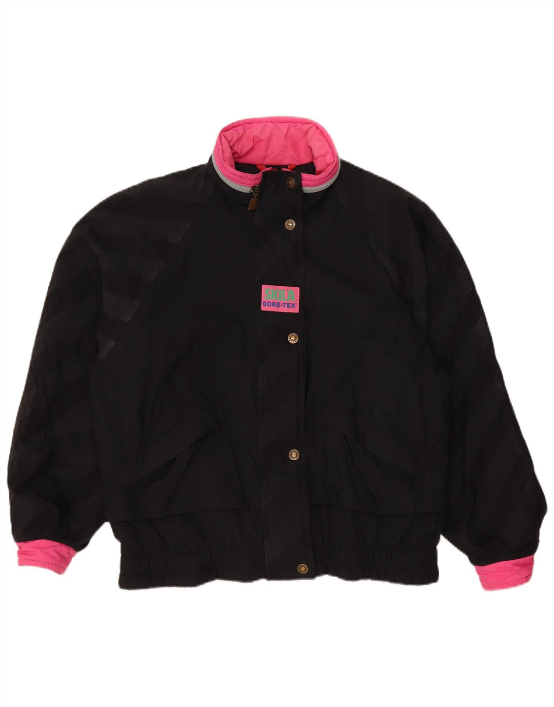 Skila Damen Übergroße Windjacke EU 36 Small Black Colourblock