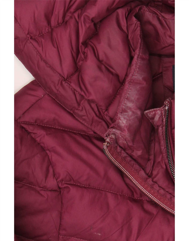 Marks & Spencer Wattierter Damenmantel mit Kapuze, UK 12, mittleres Burgunderrot, Polyamid