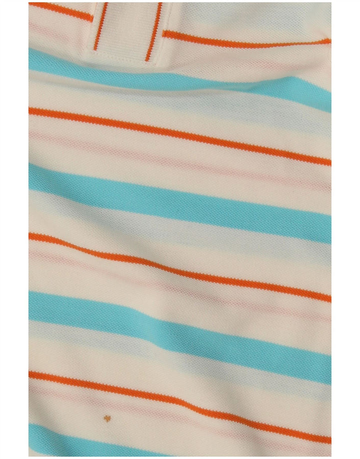Hugo Boss Herren Slim Fit Poloshirt Mittelweiß gestreift aus Baumwolle