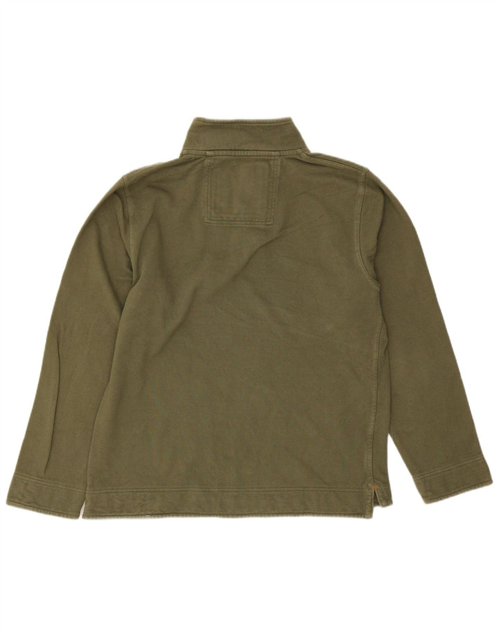 Crew Clothing Herren-Sweatshirt mit Reißverschluss am Hals, mittlere Khaki-Baumwolle