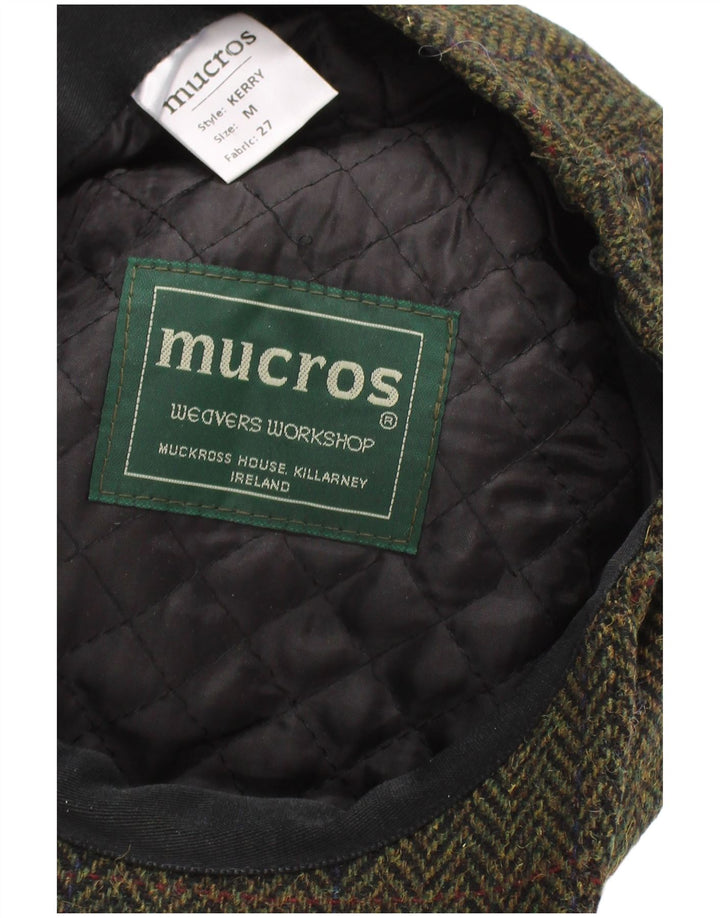 Mucros Weavers Herren Schiebermütze Medium Khaki Herringbone Wool Classic