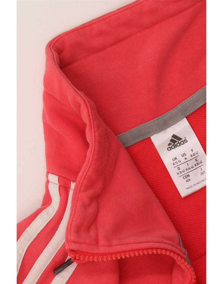 Adidas Damen Climalite Trainingsanzug Top Jacke UK 12/14 Mittelrot
