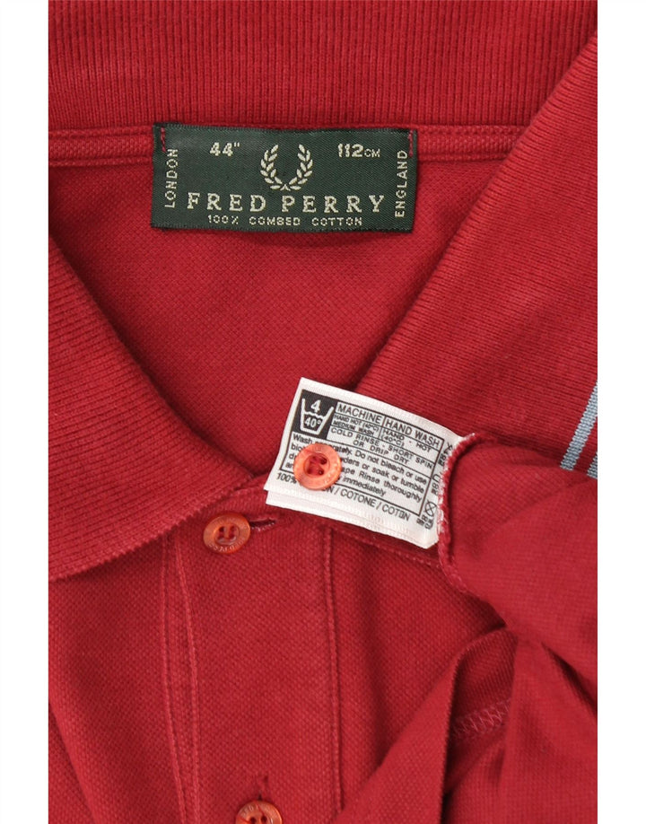 Fred Perry Herren-Poloshirt, groß, Burgunderrot, Baumwolle