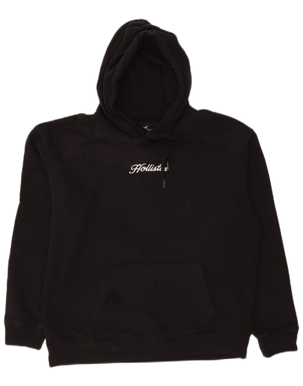 Hollister Herren-Kapuzenpullover mit Grafik, groß, aus schwarzer Baumwolle