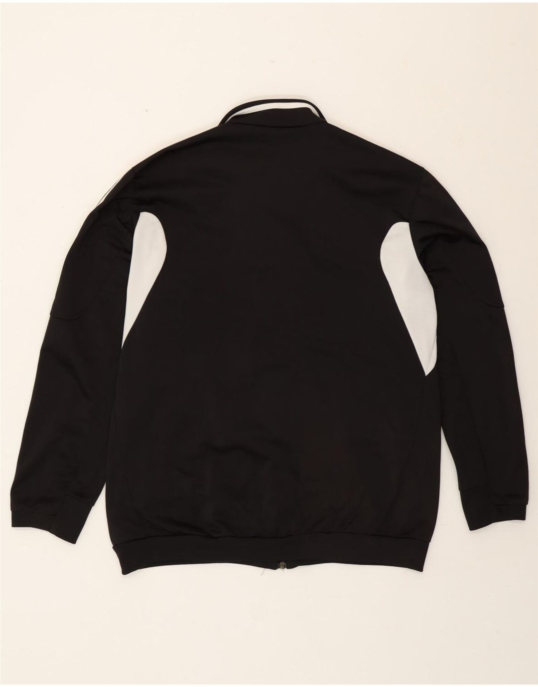 Adidas Herren-Trainingsanzugoberteil, UK-Größe 42/44, großes schwarzes Colourblock-Polyester