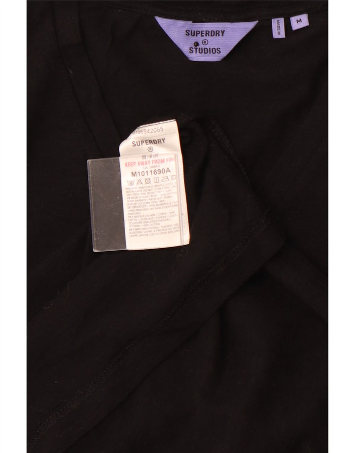 SUPERDRY Herren T-Shirt-Oberteil aus mittelschwarzer Baumwolle