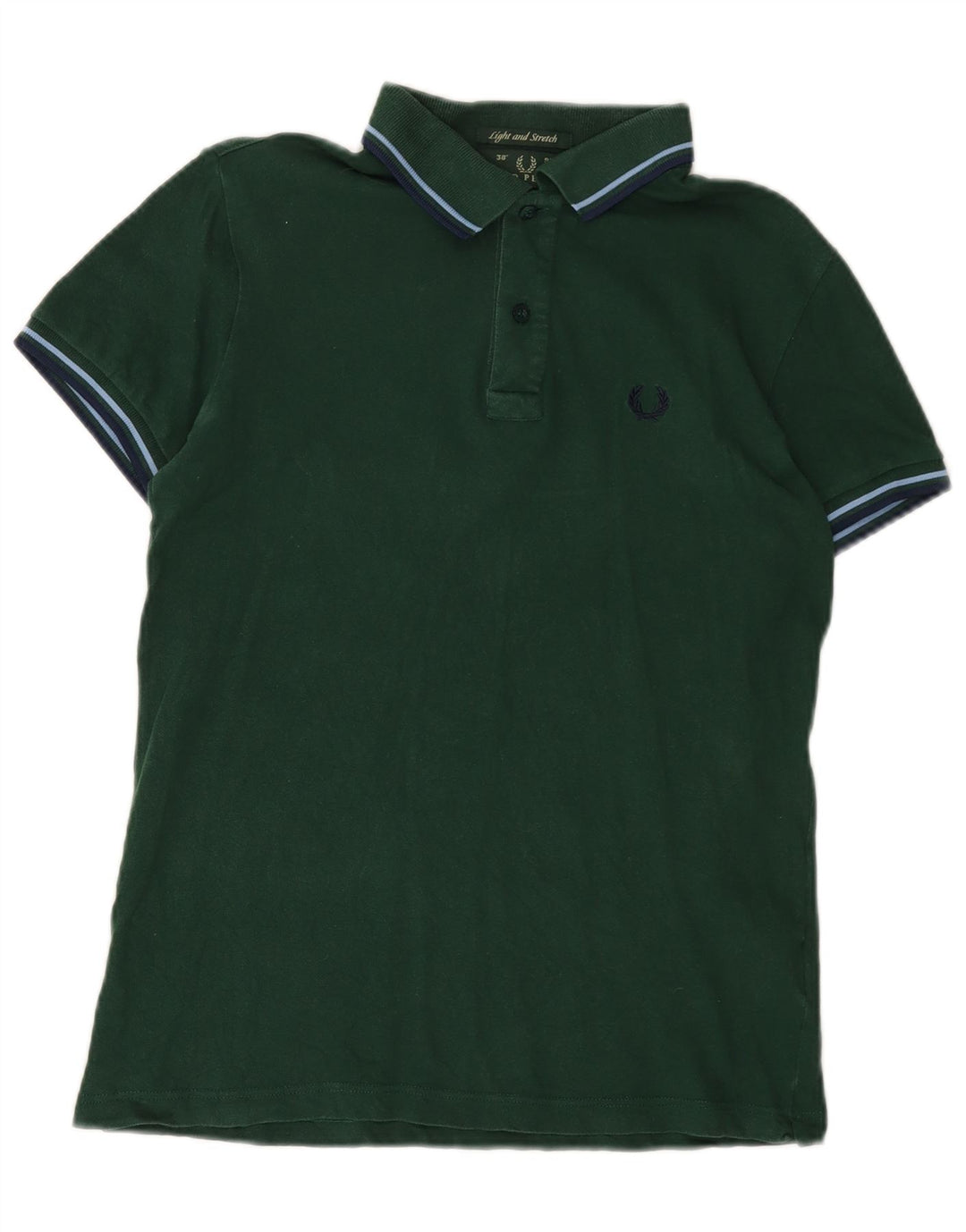 FRED PERRY Leichtes und dehnbares Herren-Poloshirt, Größe S, grüne Baumwolle