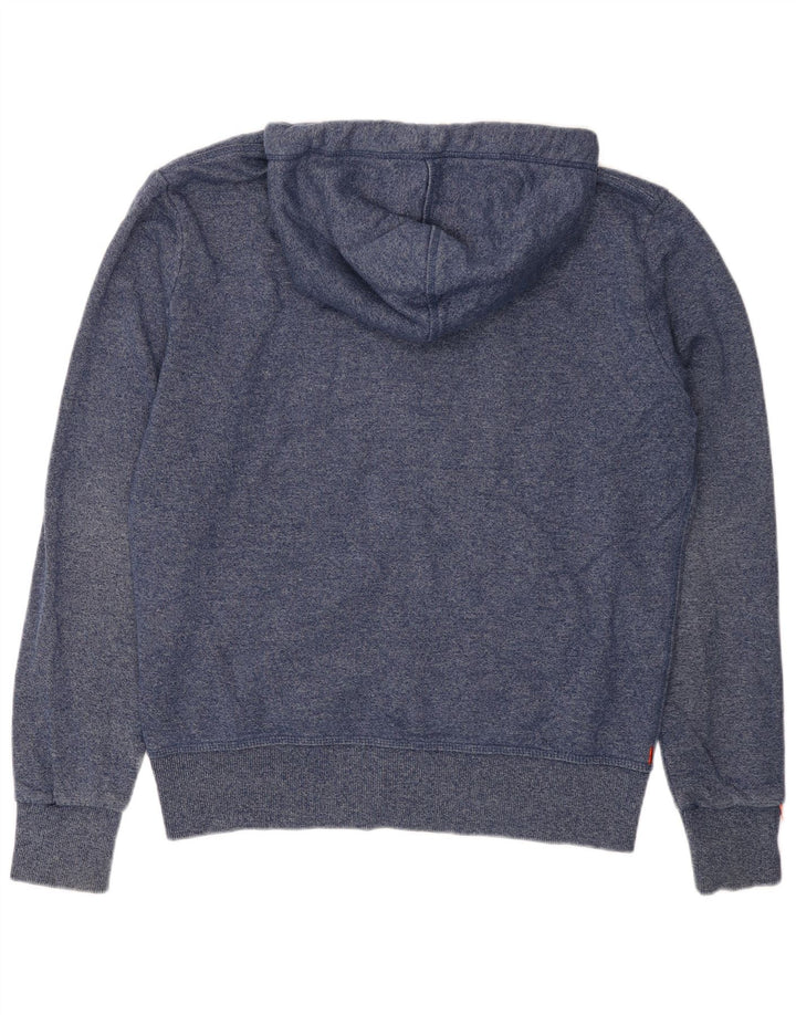 SUPERDRY Herren-Kapuzenpullover mit Reißverschluss, XL, marineblau gesprenkelte Baumwolle