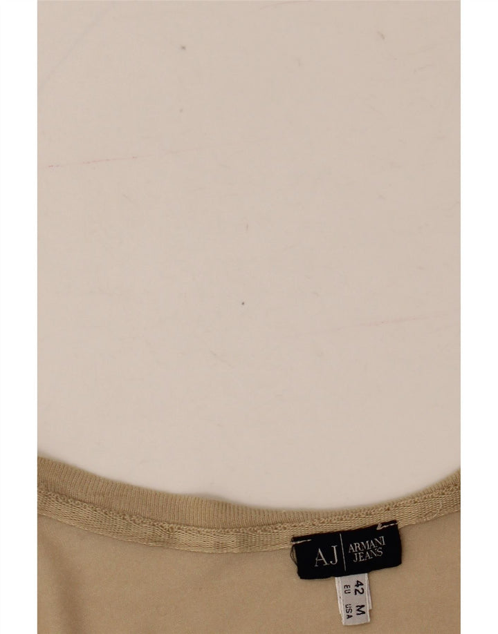 ARMANI JEANS Damen Grafik T-Shirt Top EU 42 Large Beige