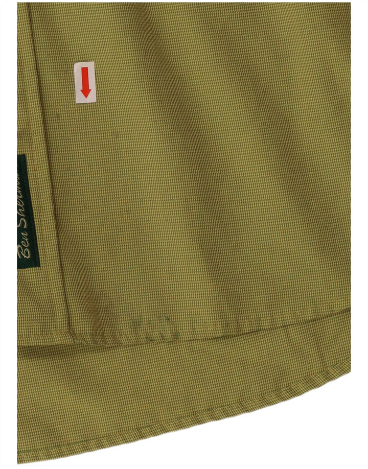 BEN SHERMAN Herrenhemd XL Grüner Hahnentritt