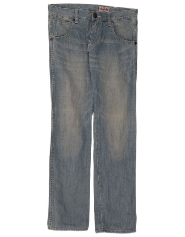 Wrangler Damen Straight Jeans W31 L32 Blaue Baumwolle