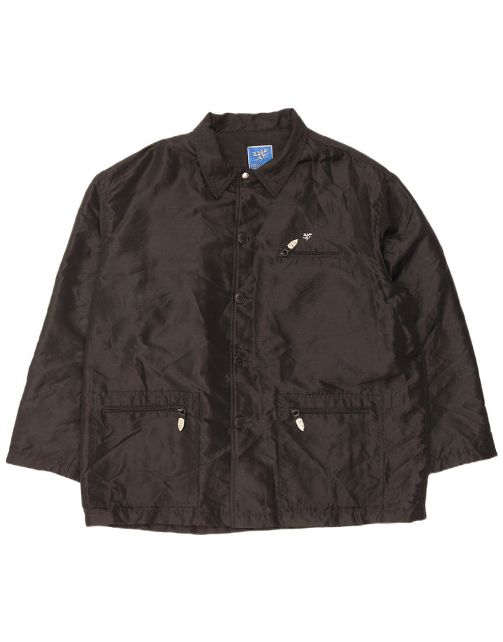 PIERO GUIDI Herren Utility Jacke UK 42 XL Schwarz Nylon