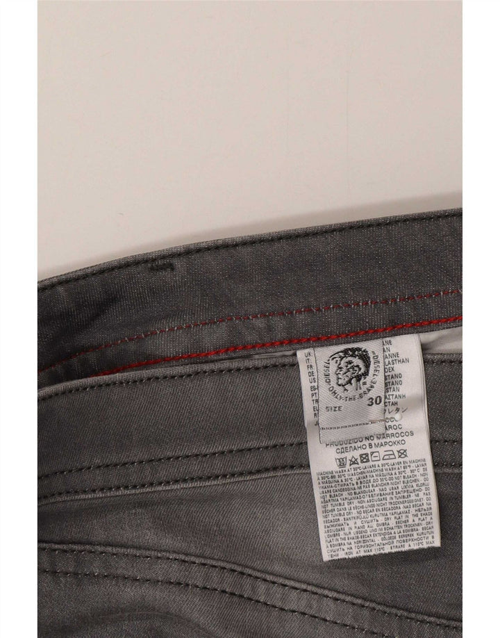 Diesel Herren Straight Jeans W30 L30 Graue Baumwolle