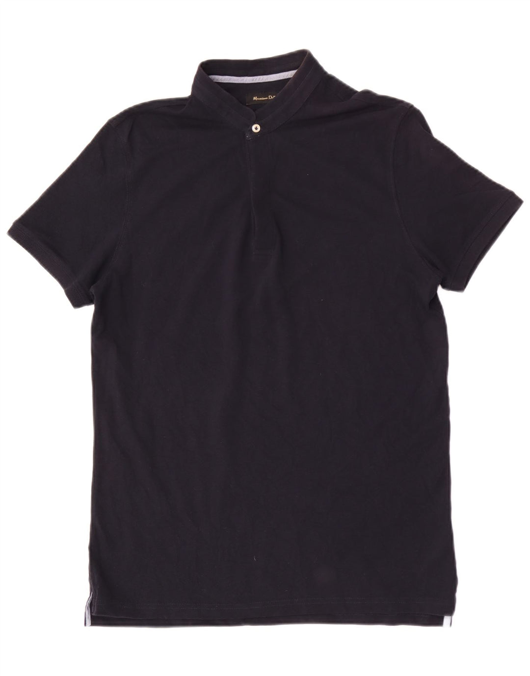 MASSIMO DUTTI Herren-Poloshirt, mittelmarineblaue Baumwolle