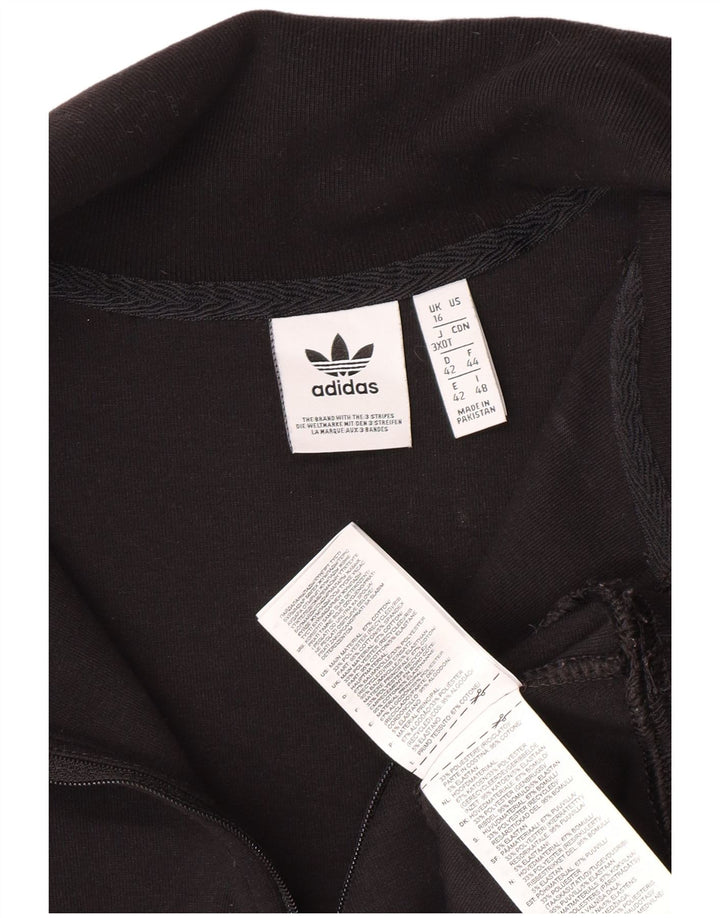 ADIDAS Damen-Sweatshirt in Übergröße mit Reißverschluss am Hals, Gr. 16, Schwarz