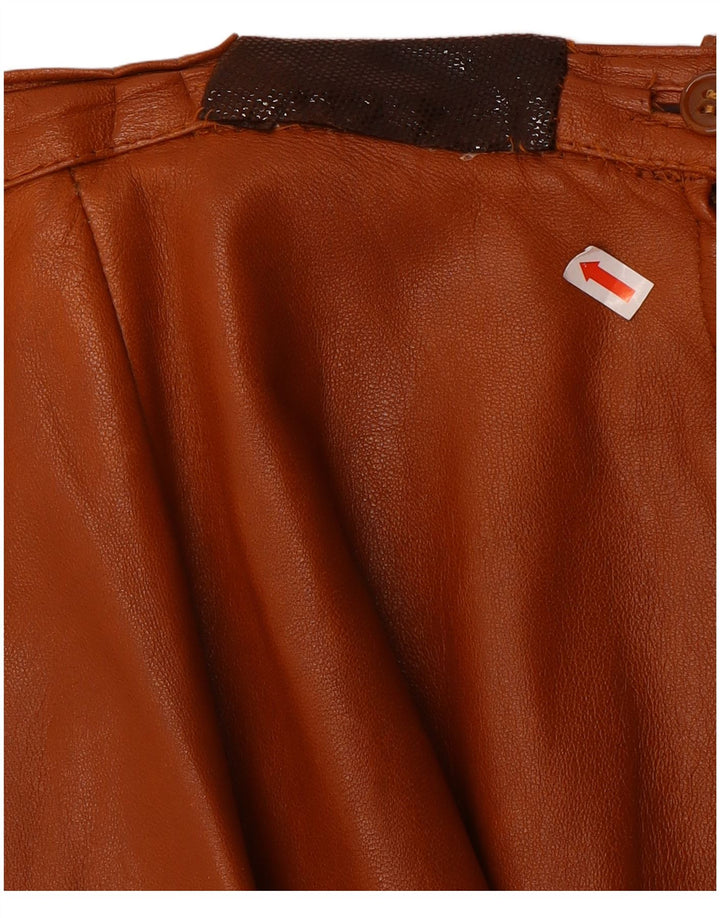 Vintage Damen Lederrock W36 XL Braunes Leder