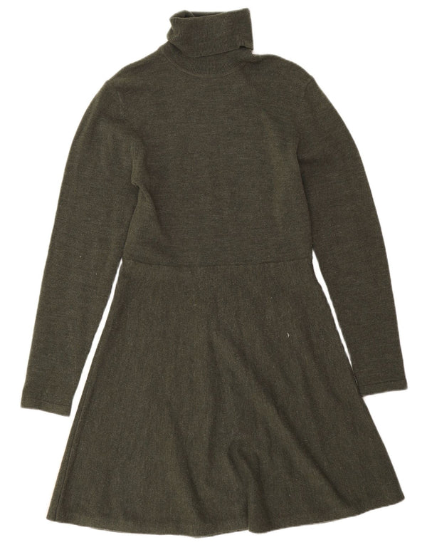 French Connection Langarm-Pulloverkleid für Damen, Größe 44, Khaki, Acryl