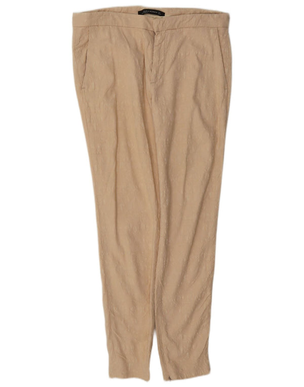 Zara Tapered Chino-Hose für Damen, mittelgroß, W28, L28, beige Viskose