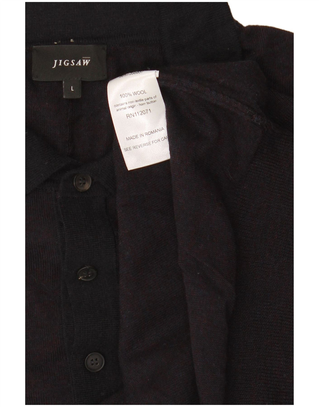 Jigsaw Herren-Pullover mit Rollkragen, groß, aus schwarzer Wolle