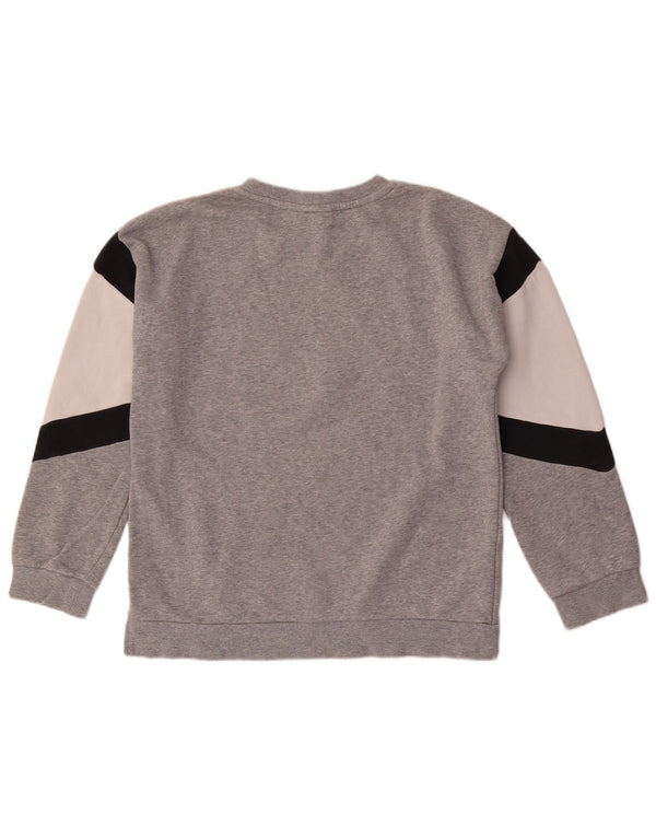 Nike Jungen-Sweatshirt mit Grafik, 13–14 Jahre, XL, graue Farbblock-Baumwolle