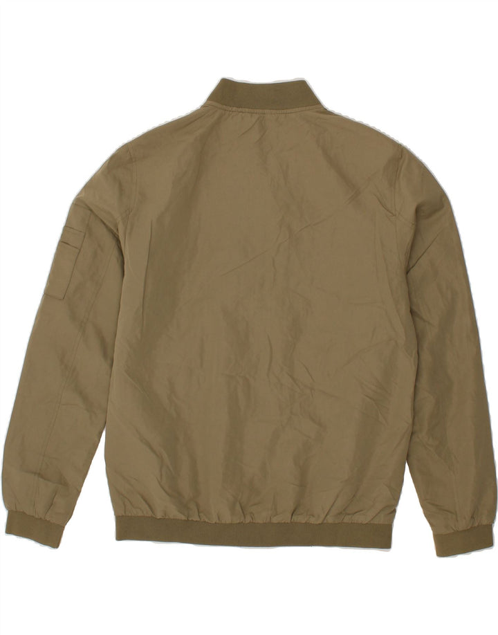 JACK & JONES Mens Bomber Jacket UK 40 Large Khaki Polyester Vintage Jack & Jones and Second-Hand Jack & Jones from Messina Hembry 