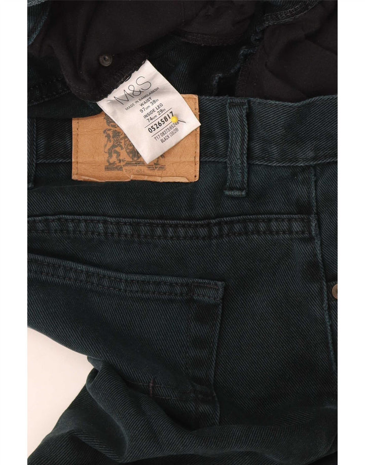 Marks & Spencer Herren Straight Jeans W38 L29 Schwarze Baumwolle