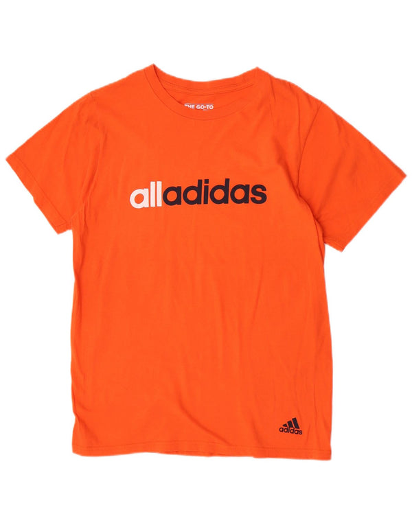 Adidas Mens Graphic T-Shirt Top Medium Orange Cotton