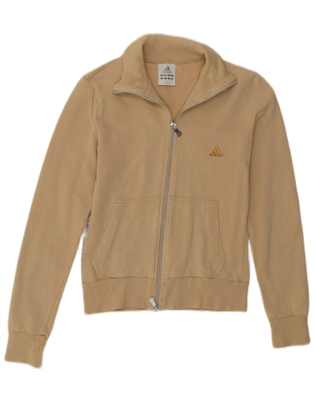 Adidas Damen Trainingsanzug Top Jacke UK 10 Small Beige