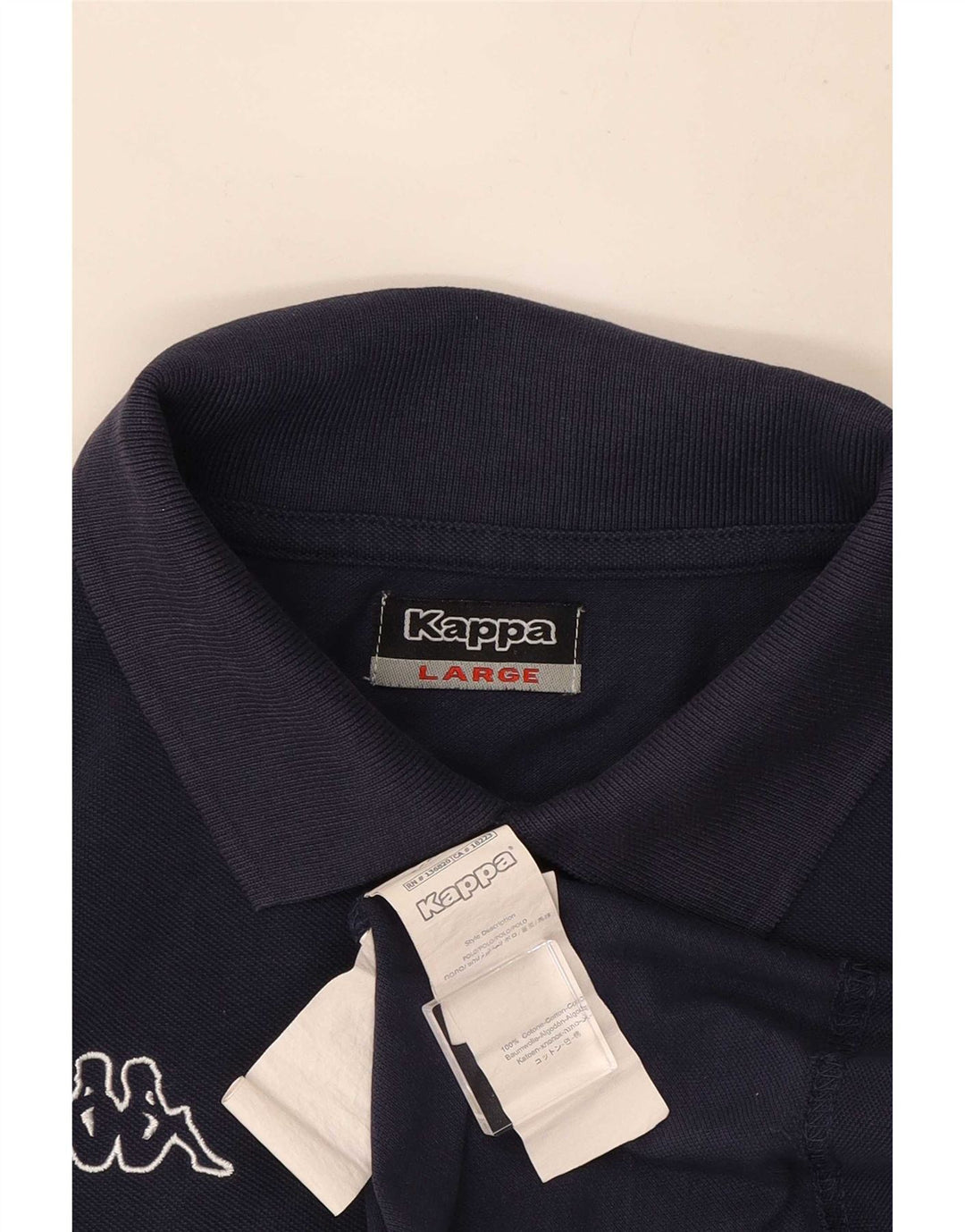 Kappa Herren-Poloshirt mit Grafik, groß, marineblaue Baumwolle